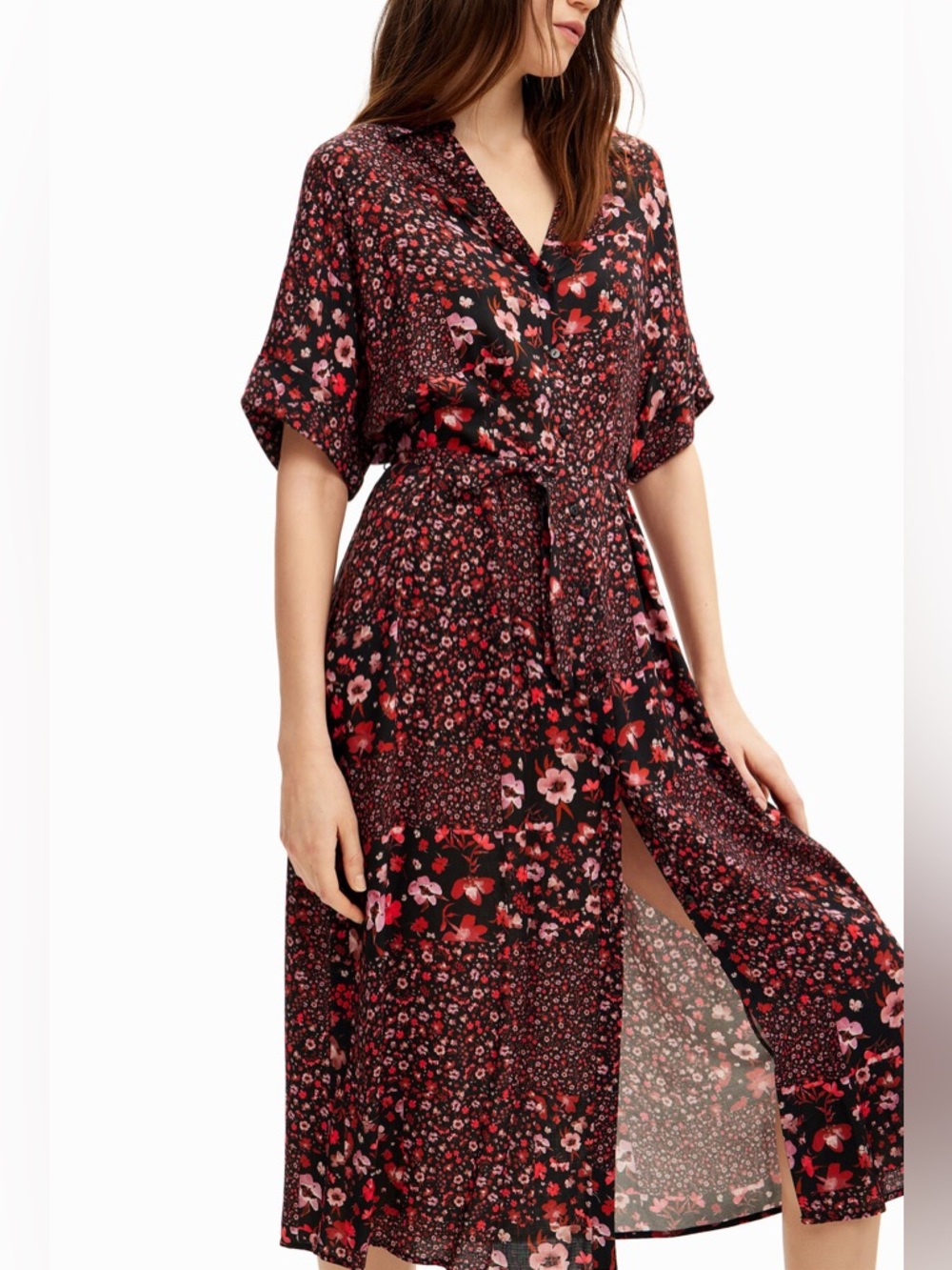 Desigual Floral Midi Shirt Dress